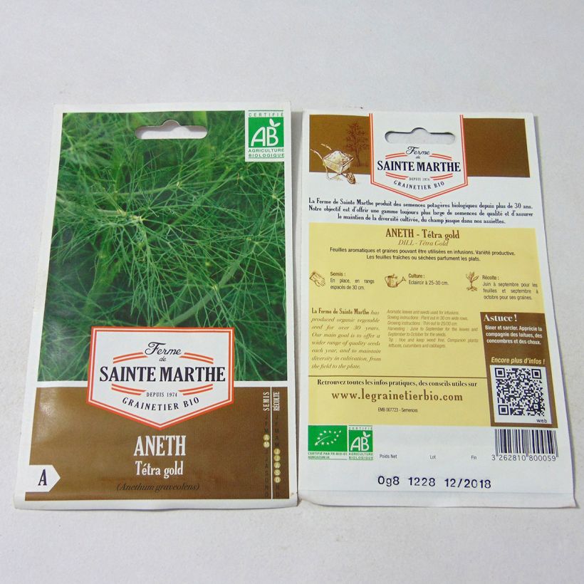 Esimerkki toimitetusta Maustetilli Tetra Gold luomu - Ferme de Sainte Marthe 400 siemenen pussi (0.8g)-taimesta
