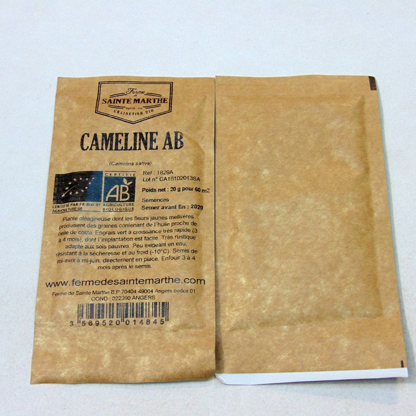 Esimerkki toimitetusta Ruistankio luomu - Ferme de Sainte Marthe - Camelina sativa 20 gramman siemenpussi-taimesta