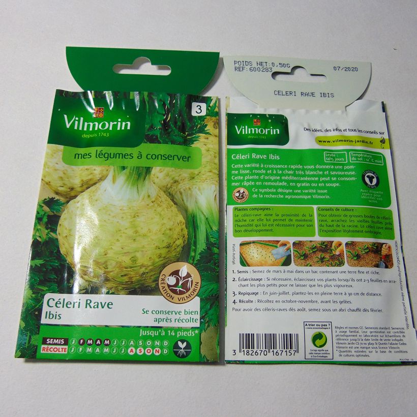 Esimerkki toimitetusta Mukulaselleri Ibis - Vilmorin 1250 siemenen pussi (0.5g)-taimesta