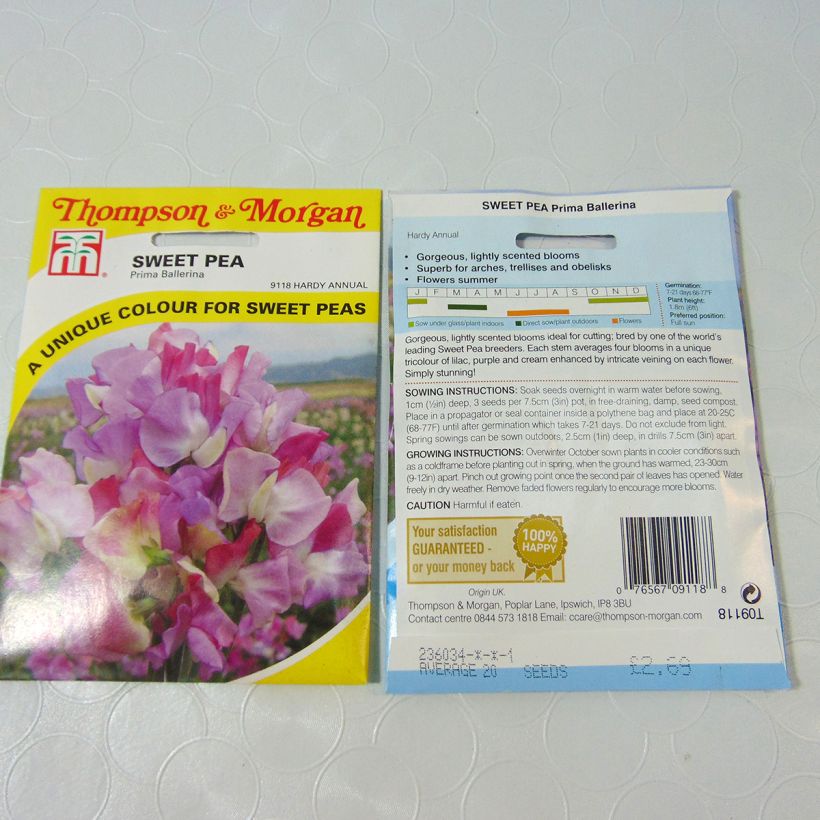 Esimerkki toimitetusta Tuoksuherne Prima Ballerina (siemenet) per pack of 25 seeds (2,5g)-taimesta