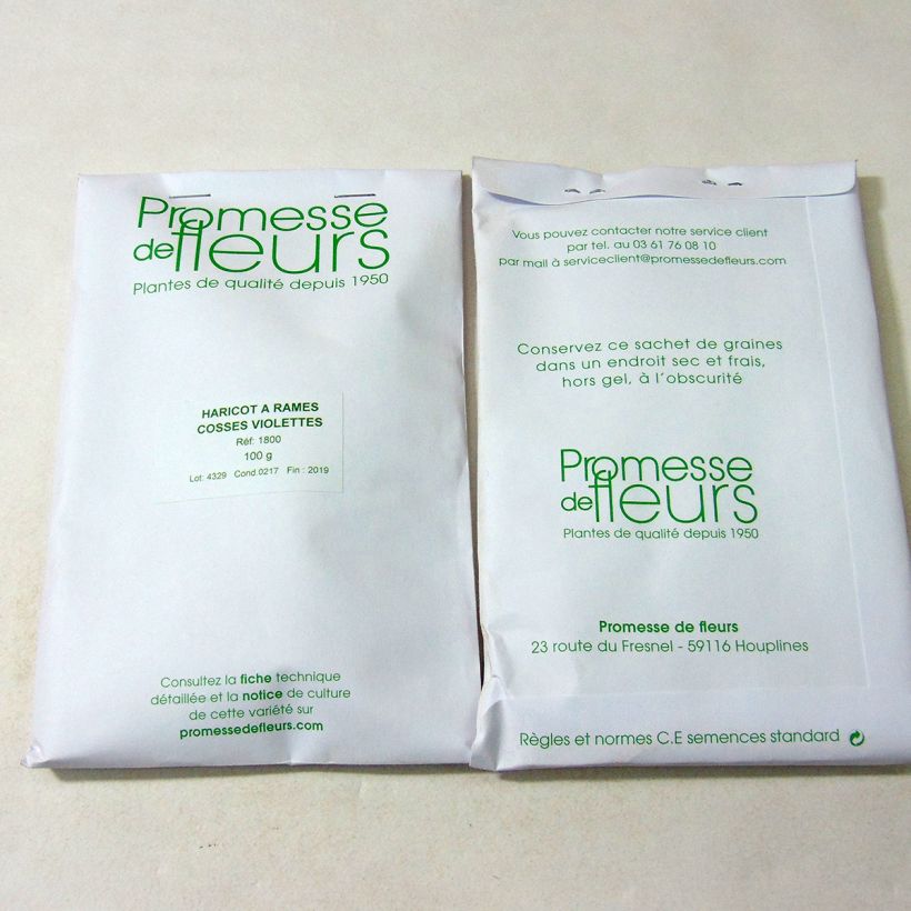 Esimerkki toimitetusta Salkopapu - Phaseolus vulgaris 200 siemenen pussi (100g)-taimesta