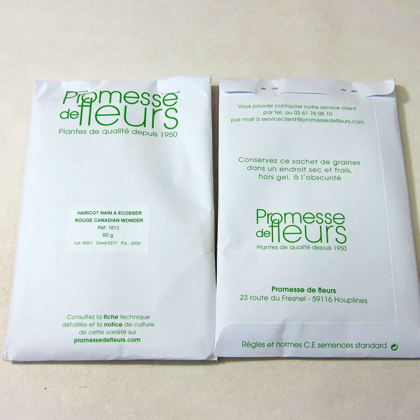 Esimerkki toimitetusta Kuivattava tarhapapu Canadian Wonder 150 siemenen pussi (90g)-taimesta