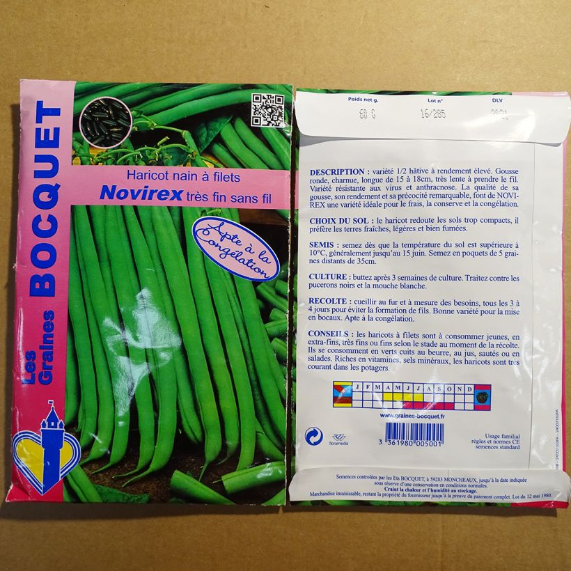 Esimerkki toimitetusta Salkopapu Novirex 120 siemenen pussi (60g)-taimesta