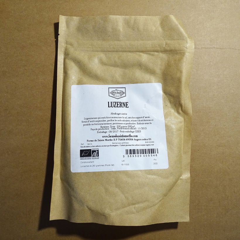 Esimerkki toimitetusta Sinimailanen luomu - Medicago sativa 500 siemenen pussi (1g)-taimesta