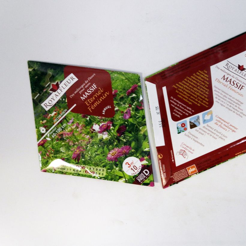 Esimerkki toimitetusta Mélange pour massif Eternel féminin -Sachet 3 m2 3.5 gramman siemenpussi-taimesta