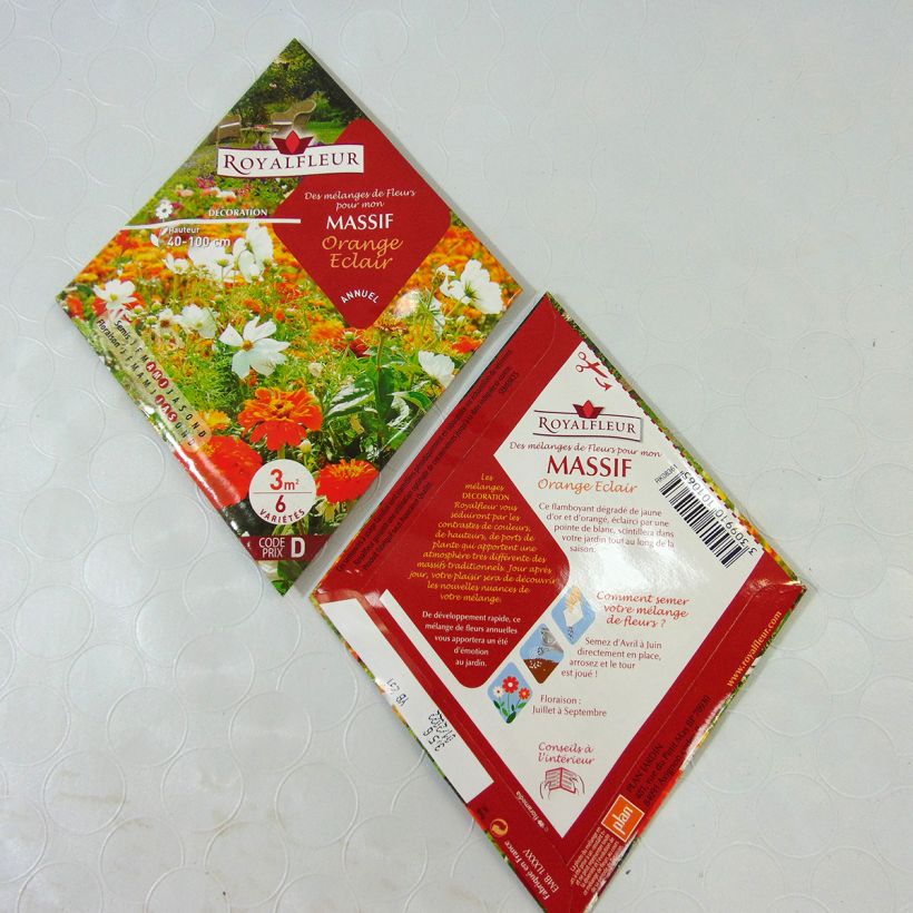 Esimerkki toimitetusta Mélange pour massif orange éclair - Sachet 3,50 m2 3.5 gramman siemenpussi-taimesta
