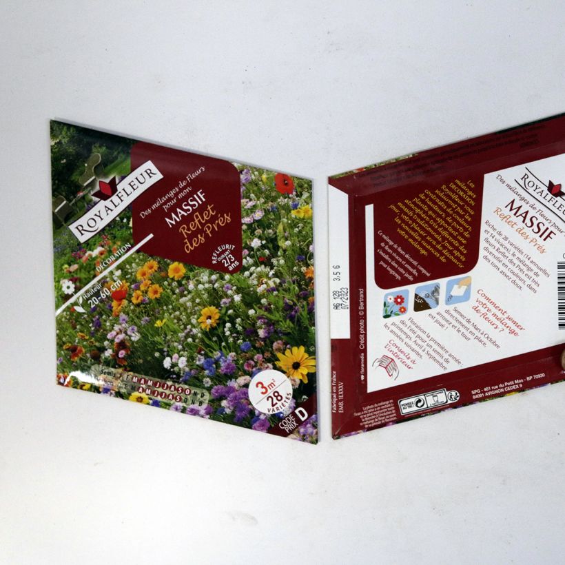 Esimerkki toimitetusta Mélange pour massif reflet des prés - Sachet 3 m2 3.5 gramman siemenpussi-taimesta