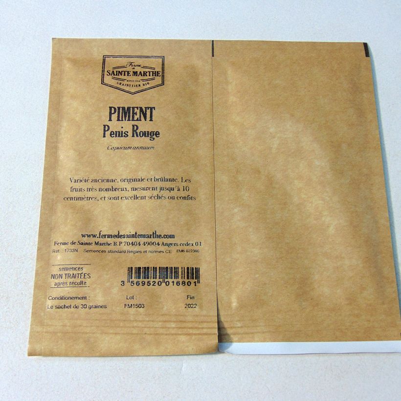 Esimerkki toimitetusta Chilipaprika Peter Pepper - Ferme de Sainte Marthe 30 siemenen pussi (Sachet de 30 grainesg)-taimesta