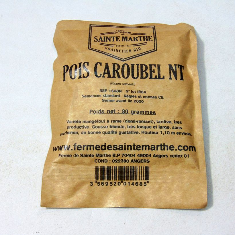 Esimerkki toimitetusta Sokeriherne Caroubel - Ferme de Sainte Marthe 240 siemenen pussi (80g)-taimesta