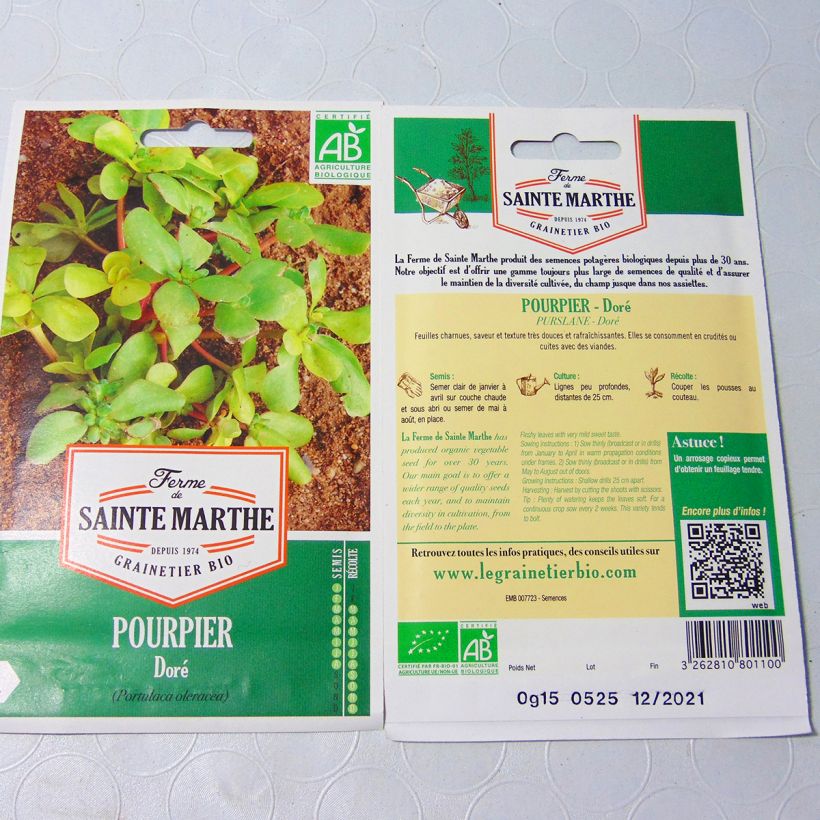 Esimerkki toimitetusta Vihannesportulakka luomu - Ferme de Sainte Marthe - Portulaca oleracea 300 siemenen pussi-taimesta