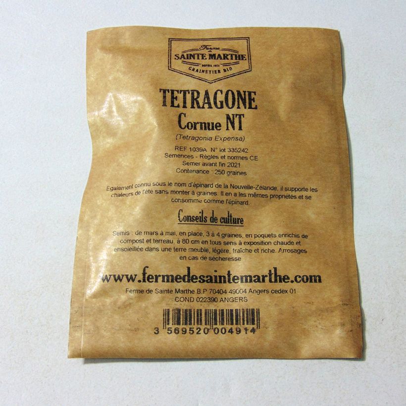 Esimerkki toimitetusta Lamopinaatti - Ferme de Sainte Marthe - Tetragonia tetragonioides 250 siemenen pussi (13g)-taimesta