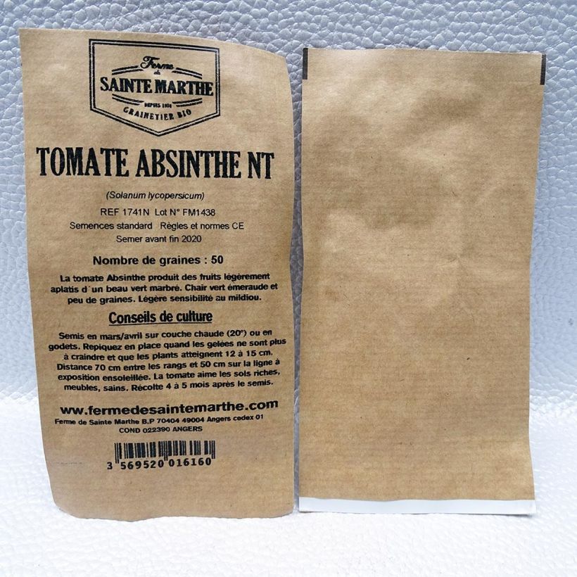 Esimerkki toimitetusta Tomaatti Absinthe - Ferme de Sainte Marthe 50 siemenen pussi-taimesta