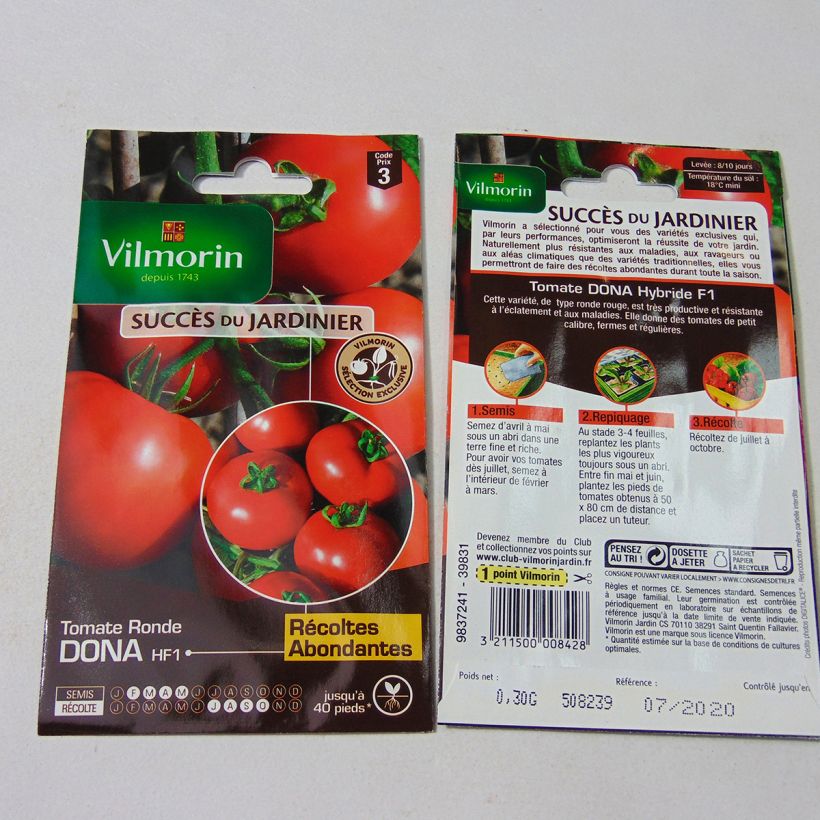 Esimerkki toimitetusta Tomaatti Dona F1 - Vilmorin 90 siemenen pussi (0.3g)-taimesta