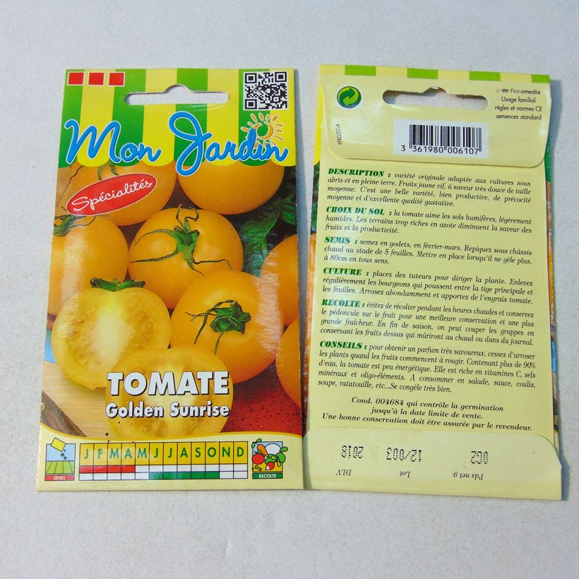Esimerkki toimitetusta Kasvihuonetomaatti Golden Sunshine 60 siemenen pussi (0.2g)-taimesta