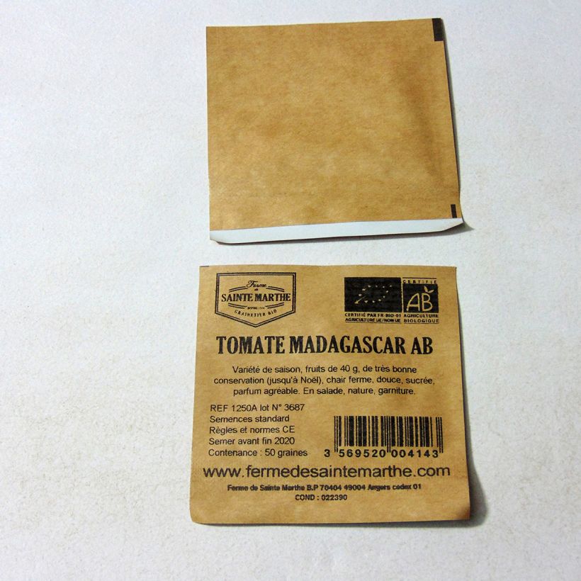 Esimerkki toimitetusta Tomaatti Madagascar luomu - Ferme de Sainte Marthe 50 siemenen pussi-taimesta