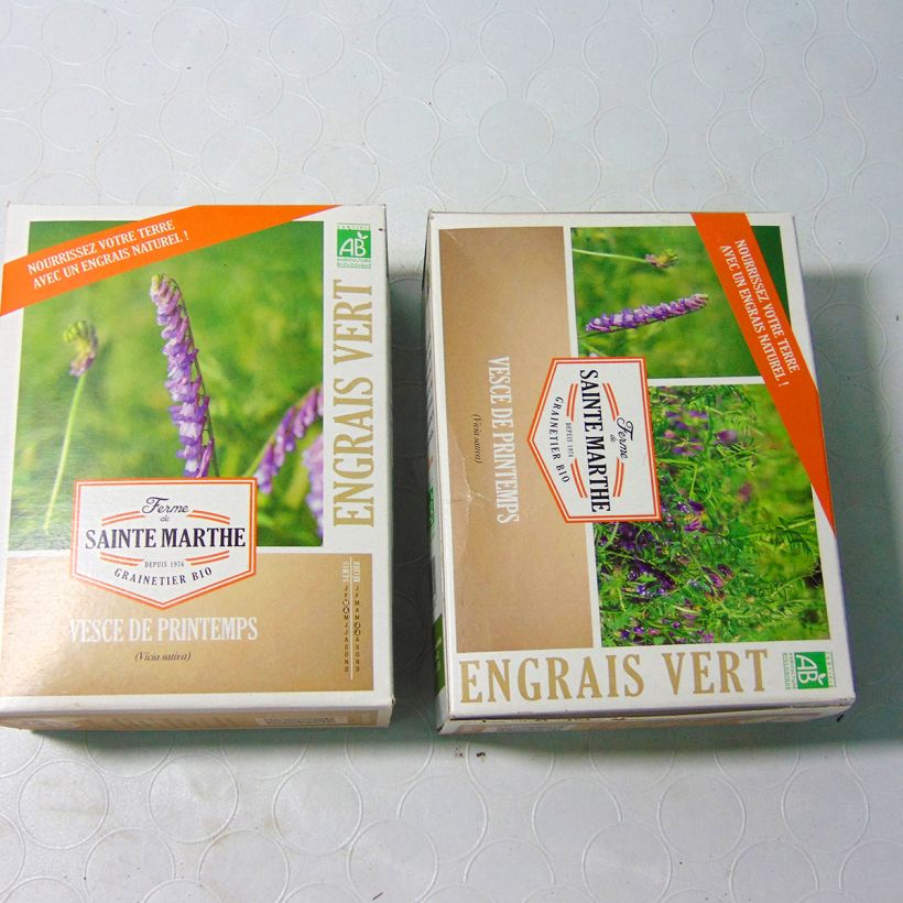 Esimerkki toimitetusta Rehuvirna luomu - Ferme de Sainte Marthe - Vicia sativa 500 gramman siemenpussi-taimesta