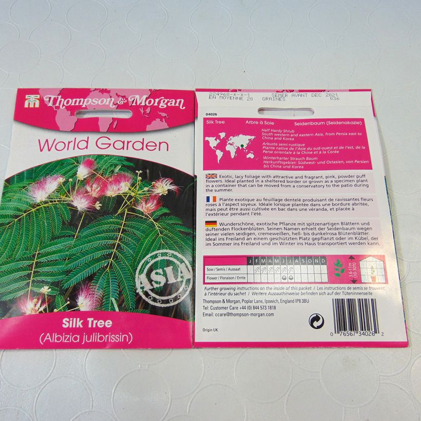 Esimerkki toimitetusta Silkkialbitsia (siemenet) - Albizia julibrissin 20 siemenen pussi (1g)-taimesta