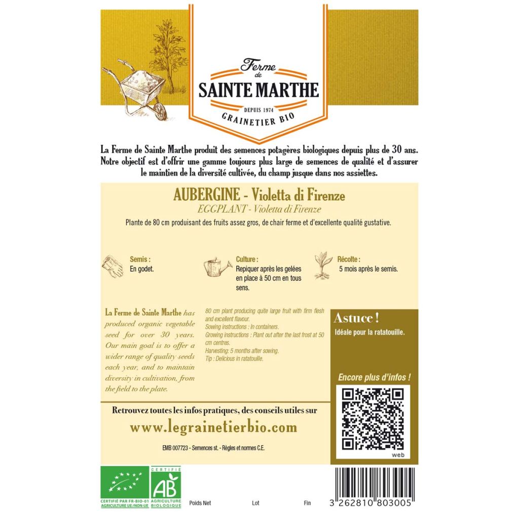 Munakoiso Violetta Di Firenze luomu - Ferme de Sainte Marthe