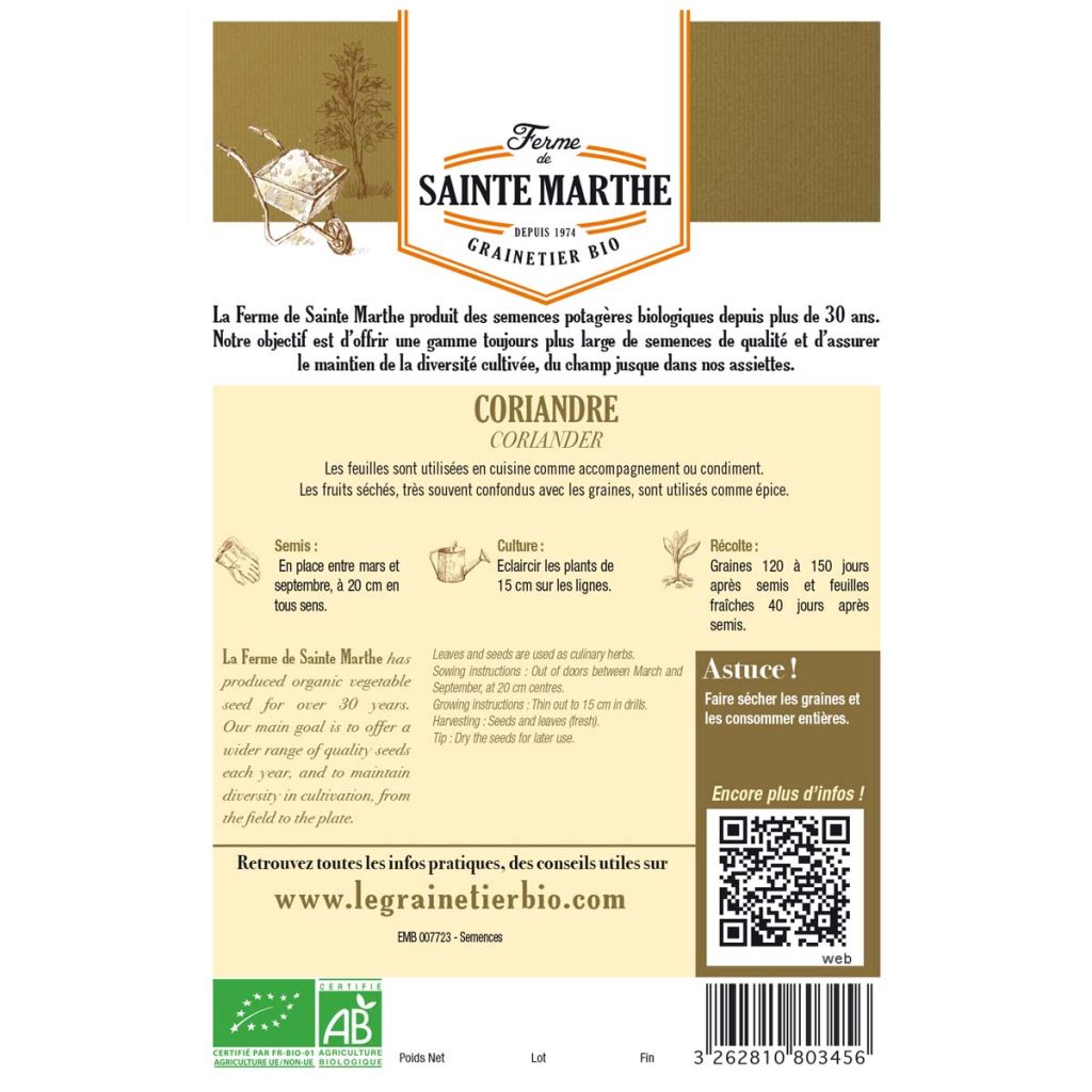 Coriandre AB - Ferme de Ste Marthe