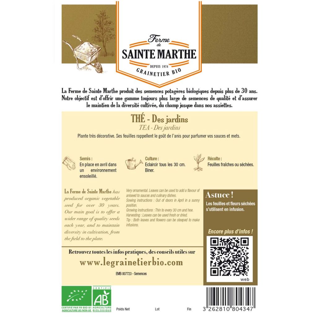 Tuoksuampiaisyrtti luomu - Ferme de Sainte Marthe - Dracocephalum moldavica