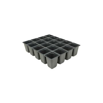Pakkaus 20 mustaa ruukkua 7 x 7 x 8 cm - musta