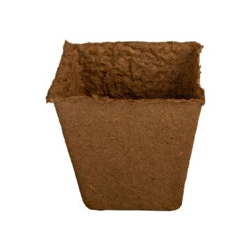 Luonnonmukaiset biohajoavat neliöruukut FERTILPOT – 8 x 8 x 8 cm – myydään 24 kappaleen pakkauksissa.